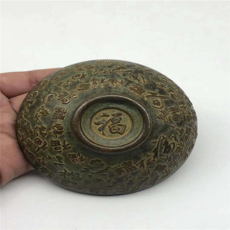 古玩杂项仿古做旧铜百福碗铜碗批发福碗工艺品饰品摆件茶碗