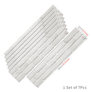 墙壁贴纸厨房防油墙贴美式乡村白漆砖墙翻新楼梯墙面橱柜贴RS08