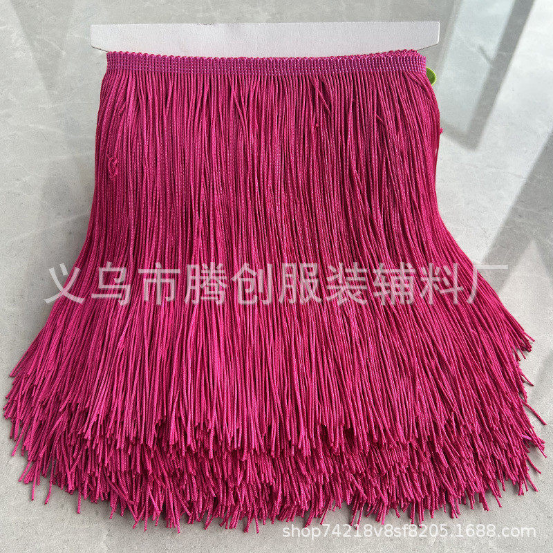 涤纶排须30厘米加密流苏花边拉丁舞肚皮舞舞台服装辅料厂家窗帘织