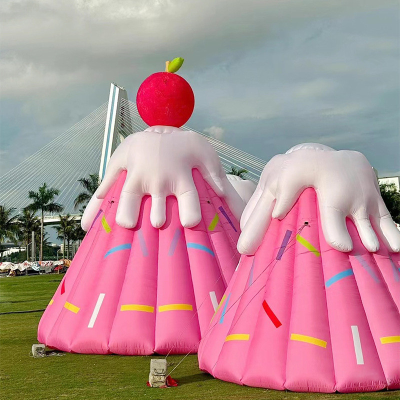 新款网红充气粉色火山大型户外景区活动节日美陈装饰求婚布置气模