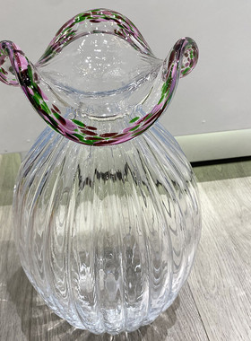 现代水培琉璃花瓶客厅插花轻奢透明玻璃花器玄关摆件软装饰瓶