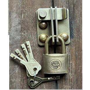 bc10黄铜鼻锁扣仿古直角门扣老式移门卡扣锁门栓锁中式挂锁门花园