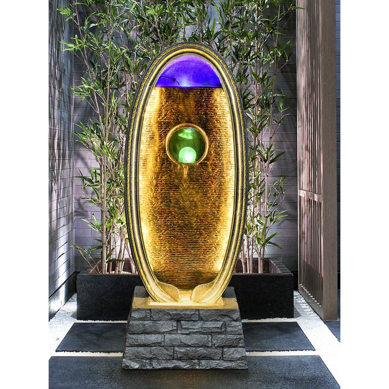 泉飾界大型中式孔雀擺件流水噴泉加濕器落地工藝品酒店開(kāi)業(yè)送禮
