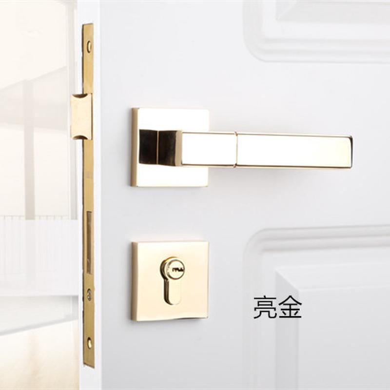 房门锁欧式美式家装木门锁执手锁分体黑色卧室门锁具静音把手通用