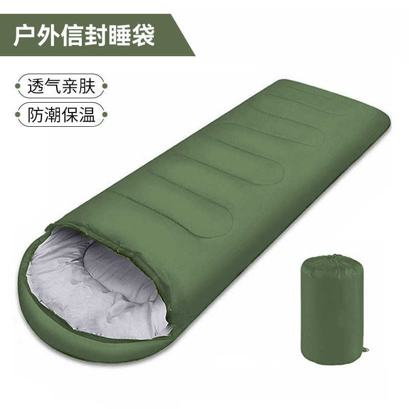 成人户外春秋加厚保暖便携式涤纶单人应急野营露营睡袋跨境批发