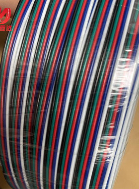 rgbw灯带延长线5pin黑绿红蓝白并线100720awg加粗线彩色芯排线