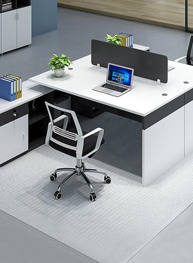 热销珠海办公家具白色财务桌单人转角电脑桌侧组合职员办公桌带两