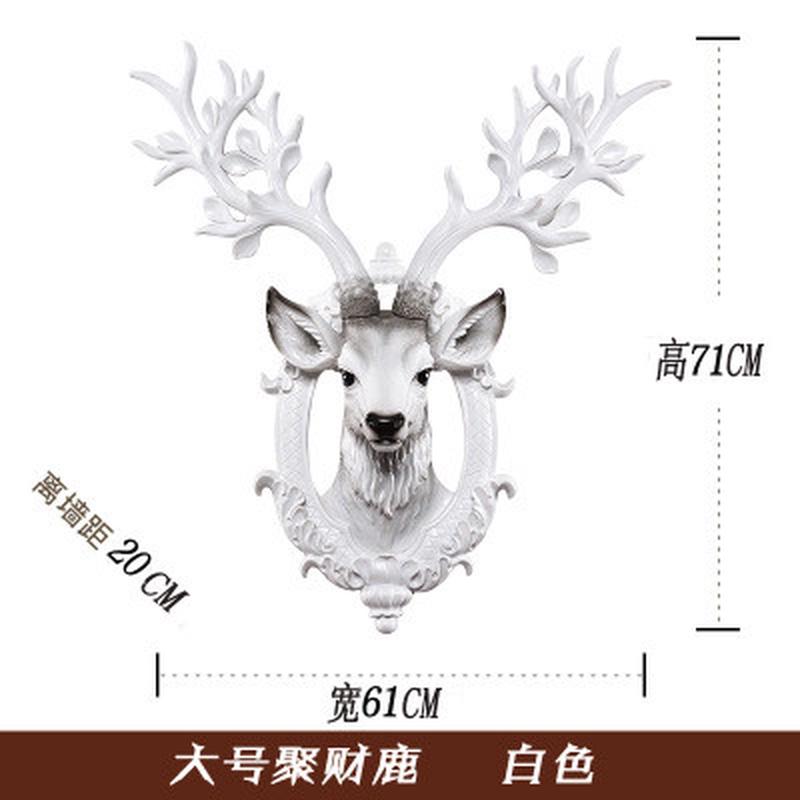 招财鹿头壁挂客厅背景墙欧式墙壁玄关创意楼梯挂件卧室装饰品