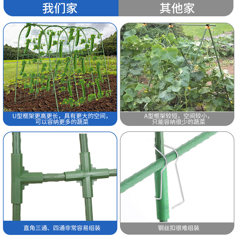 户外花园拱形架爬藤架瓜架黄暖房架防虫网架瓜果架