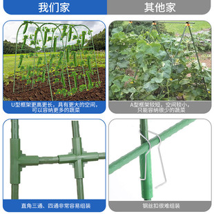 户外花园拱形架防虫瓜架爬藤架暖房架黄网架瓜果架