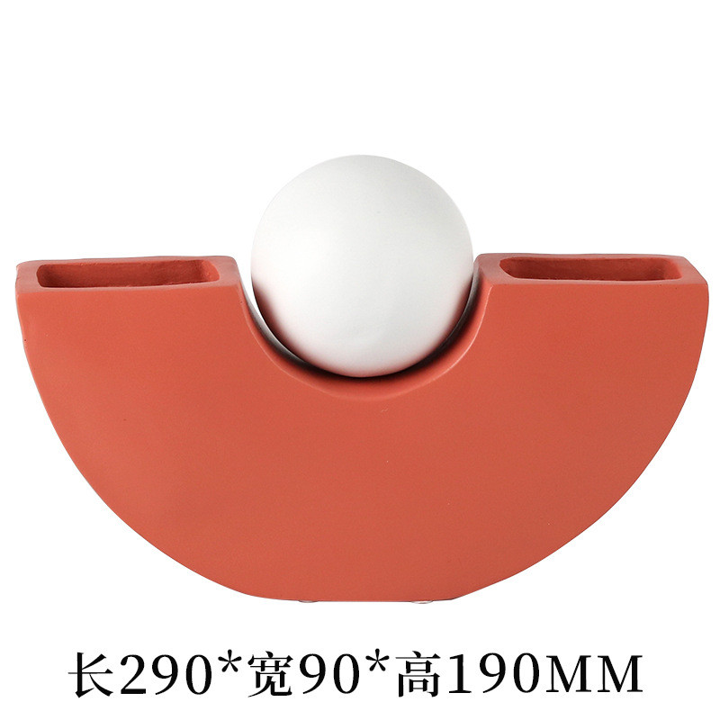 北欧风抽象花器花瓶酒店样板间工艺品装饰家居玄关搭配半月形摆件