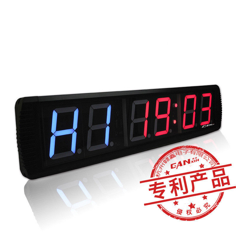 时钟时钟计时器4寸6位健身健身间隔交替计时器健身房使用优品