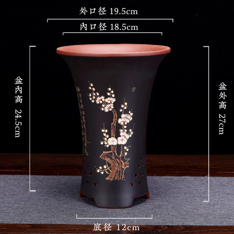 宜兴紫砂兰花盆专用大号点彩君子兰蕙春建兰盆景盆栽客厅厂家批发