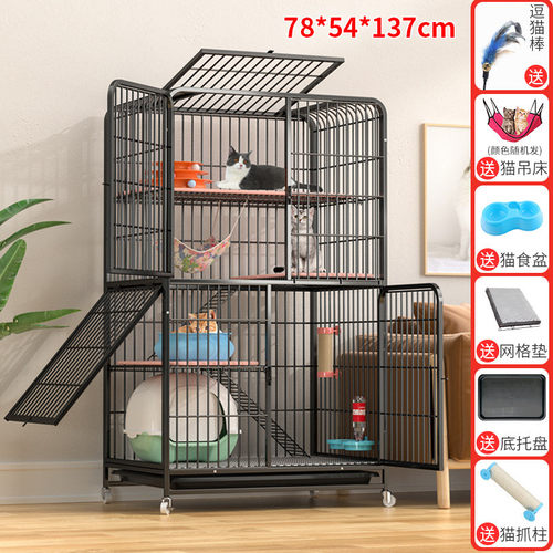 腆宠猫笼猫别墅加厚大号猫笼子方管家用猫窝猫舍猫房
