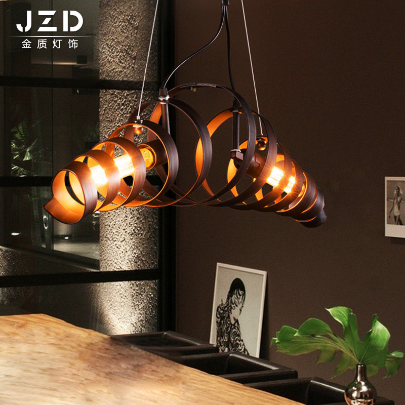 工业风美式吊灯铁艺创意复古时尚铁艺吊灯咖啡厅个性餐厅吊灯