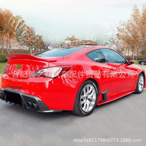 热销适用于09-13款现代酷派尾翼改装劳恩斯碳纤维免打孔r款真酷派