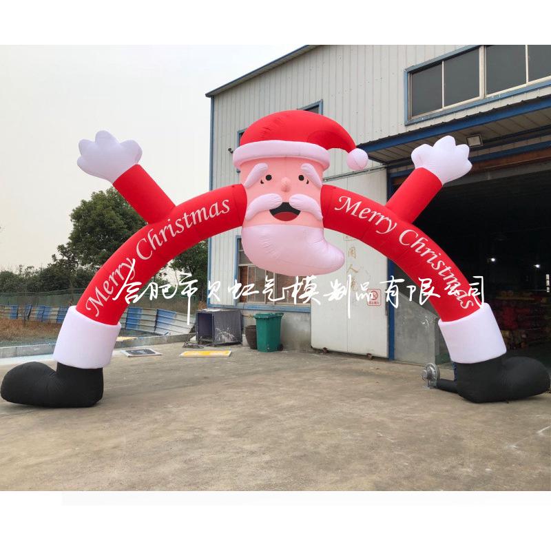 圣诞节装扮派对大型充气圣诞老人雪人楼顶爬墙气模
