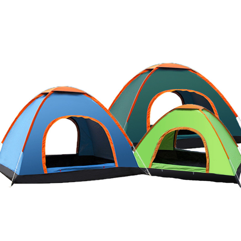 户外全自动速开钓鱼露营帐篷双人3-4人旅游抛帐野外野外沙滩帐篷