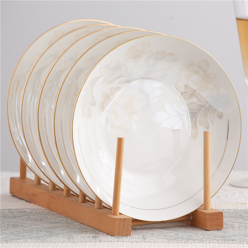 景德镇陶瓷餐具碗家用2024新款过年不高脚碗4/6/10个饭碗防烫烫手