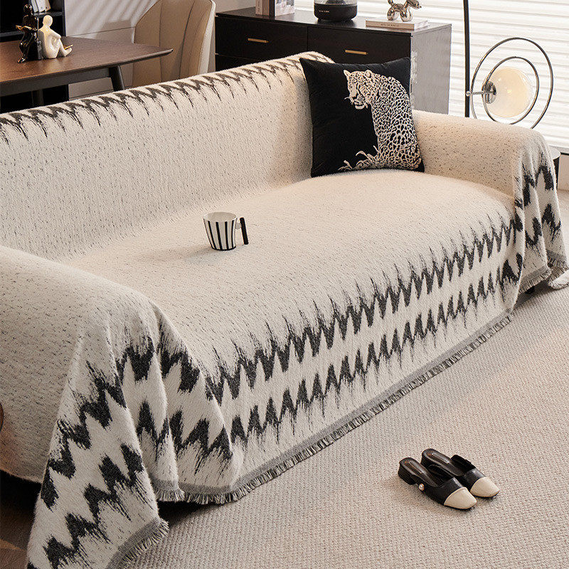 仿貂高级感沙发巾一整张全盖2024新款现代简约轻奢绒沙发盖布套罩