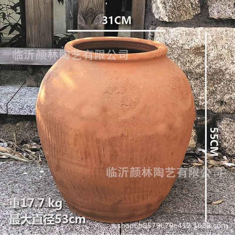 陶盆红泥陶盆外贸陶盆高档陶盆粗陶罐花盆园艺杂货红盆欧式乡村