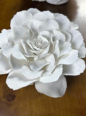 热销abhouse美式背景出口复古简奢陶瓷立体花朵墙饰组合壁挂法式