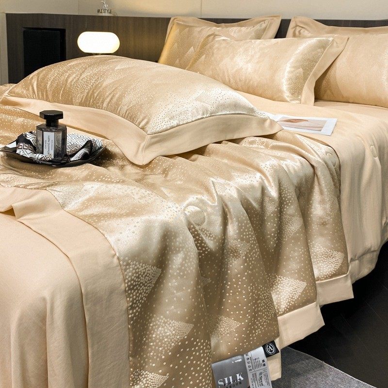 外贸爆精20%桑蚕丝莱赛尔兰款天丝提花夏被四件套夏凉被空调被（,床上用品,化纤被,淘宝优惠券,粉丝福利购,淘宝优惠卷