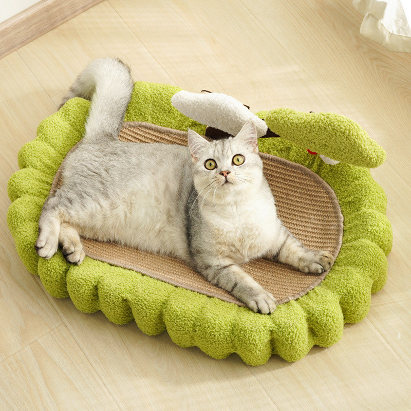 摇钱树猫咪玩具加大椭圆盆麻猫窝猫抓板宠物用品圆形猫爪板狗窝