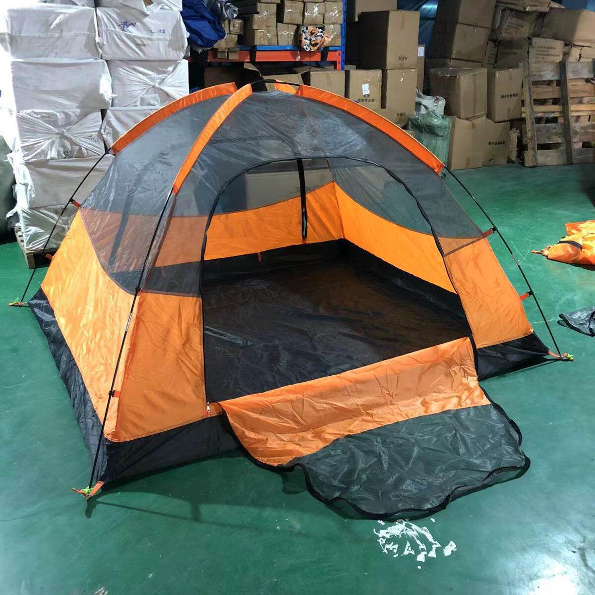 户外野营双人双层野营帐篷牛津布帐篷露营防暴雨防晒多人材质