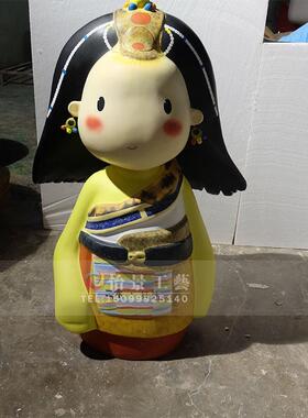 少数民族卡通雕塑形象雕塑民族风格卡通人物摆件玻璃钢彩绘人物