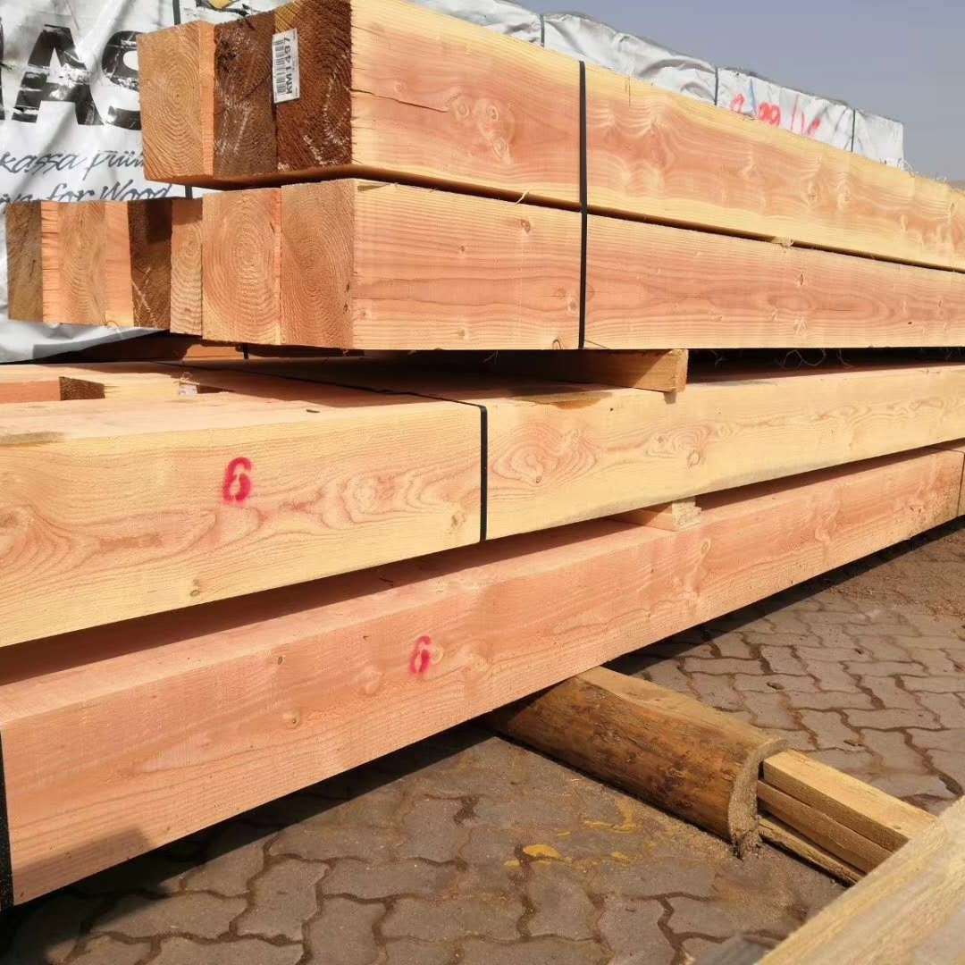 热销批发花旗松铁杉建筑古建木方圆柱车圆防腐木碳化木工地口料