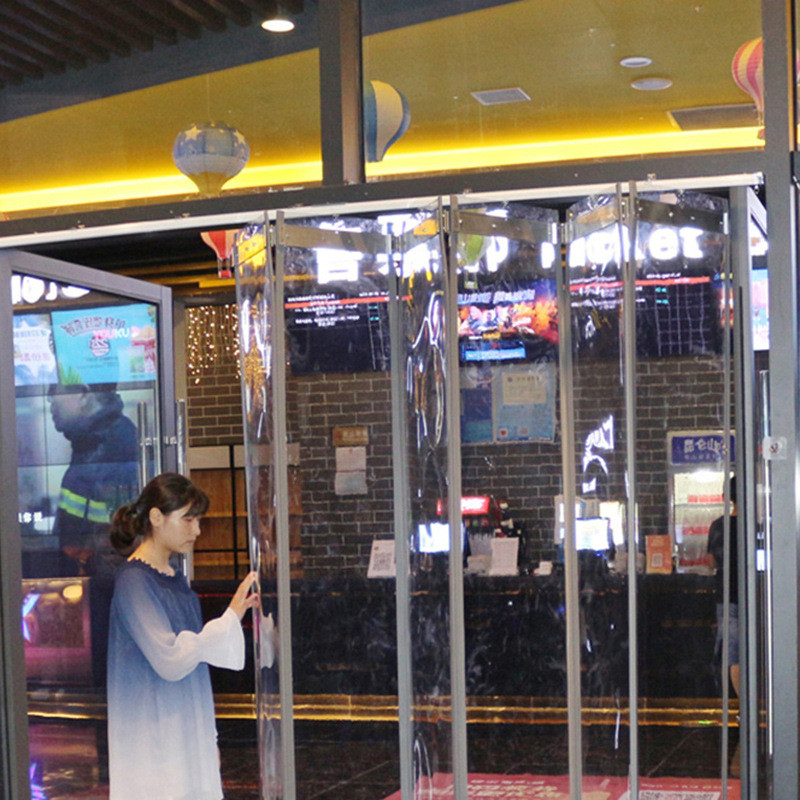 厂家推拉移动折叠pvc软门帘收缩滑动直供折叠透明塑料软门帘