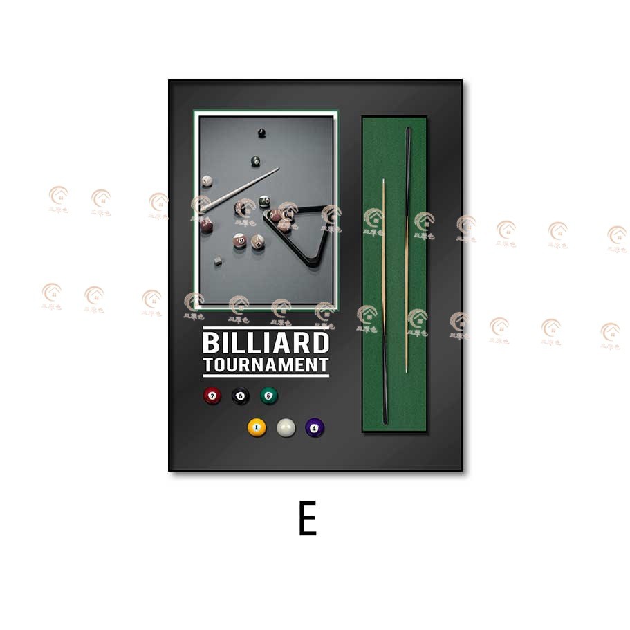 装饰画黑八实物挂画俱乐部潮玩桌球室台球立体中式八球斯诺克壁画