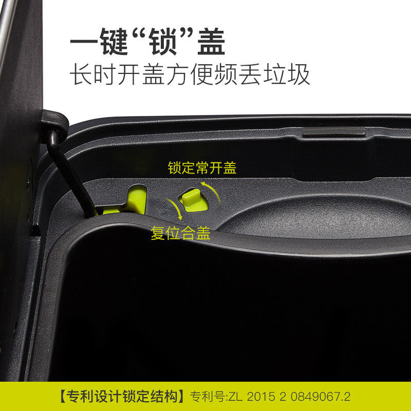 m2o8批发家用客厅带盖不锈钢加厚脚踏厨房大号滑轮双开盖垃圾桶e