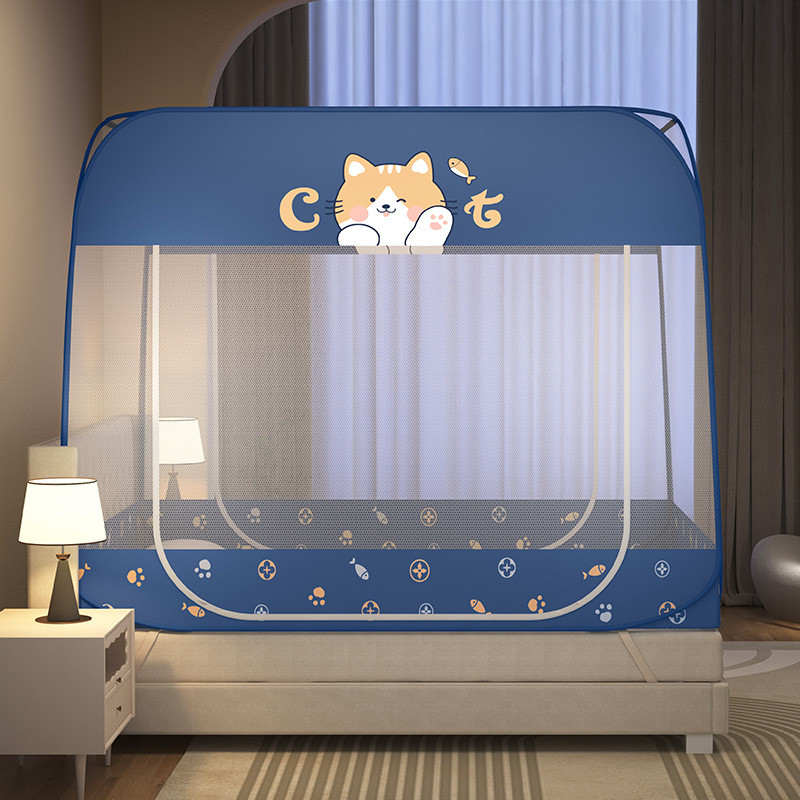 免安装拉链蚊帐蒙古包家用罩1米5防摔儿童可折叠防蚊卧室1.8m床