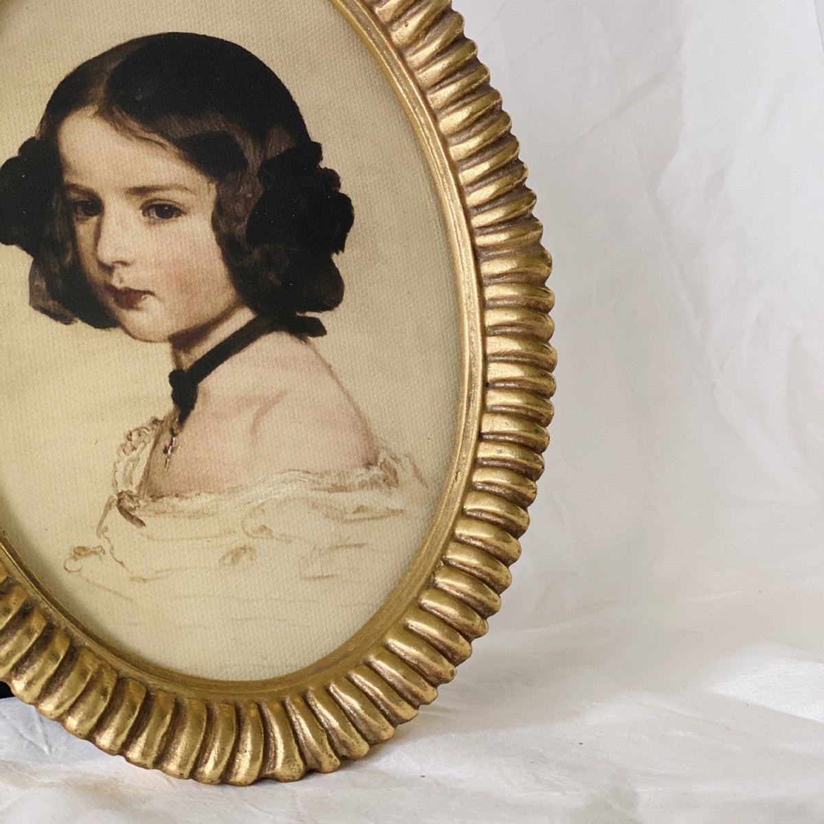 美式复古金箔相框7寸树脂椭圆摆台欧式小众油画框背景墙装饰挂画