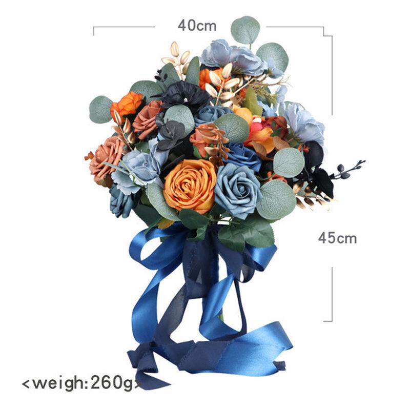 复古新娘手捧花婚礼仿真玫瑰手札花结婚拍照道具婚庆场景布置假花