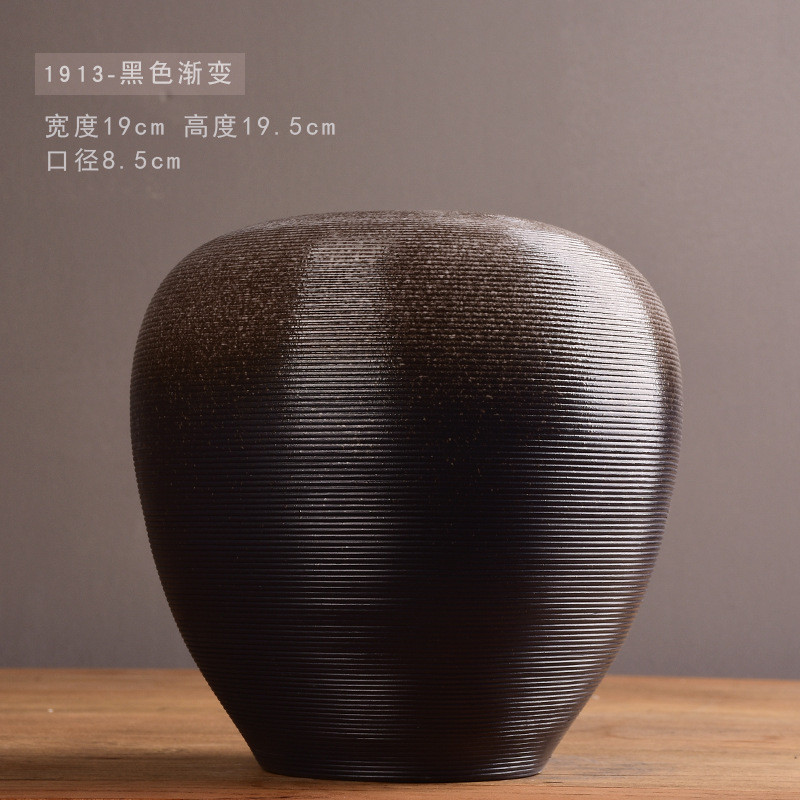 现代简约陶瓷花插纯手工拉创意家居纹客厅桌面经典工艺品插花花器
