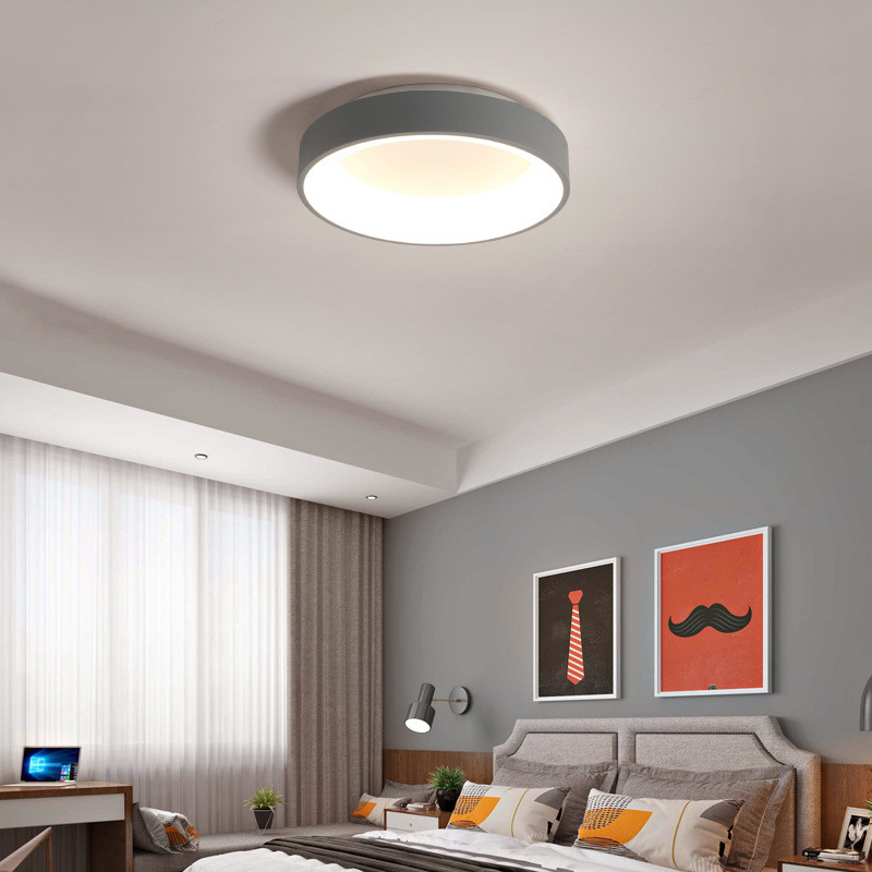 北欧卧室灯ins客厅灯具简约现代圆形吸顶灯led风格温馨浪漫房间灯