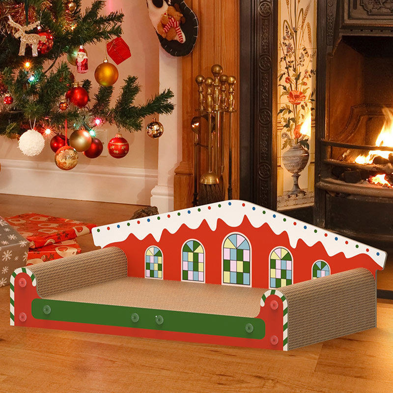 猫窝圣诞款猫抓板新款瓦楞纸耐磨不掉屑猫抓一窝两用多功能宠物窝,宠物/宠物食品及用品,猫抓板,淘宝优惠券,粉丝福利购,淘宝优惠卷