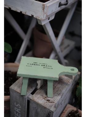 日系木制凳子园艺摆件矮凳花园装饰复古做旧花盆架子椅子阳台杂货