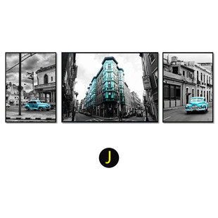 摩登城市后现代简约客厅沙发背景装饰画北欧创意挂画工业风组合