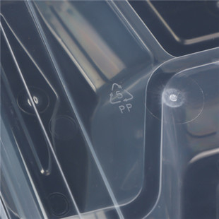 热销625方三格一次性多格餐盒打包盒加厚pp外卖盒水果沙拉盒一件