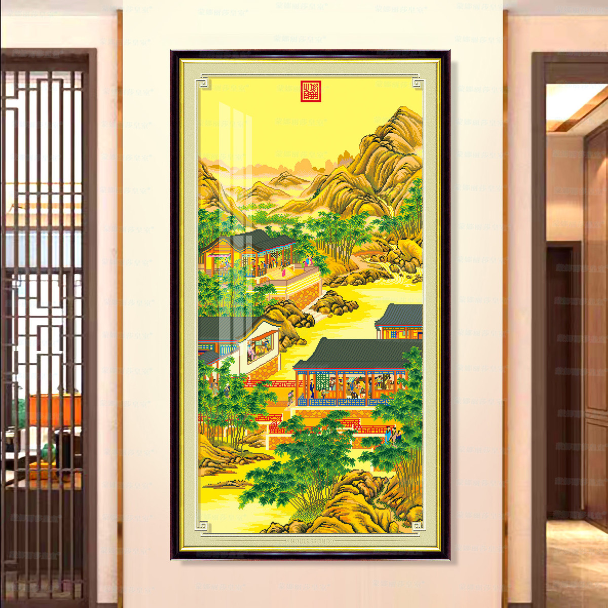 蒙娜丽莎皇室十字绣 雍正十二月——十月画像 新中式装饰画手工绣