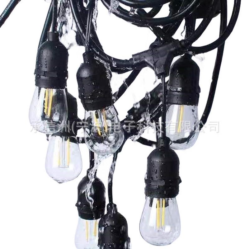 防雨供应生产e27灯串线室内室外厂家灯串线e27灯头s14pc2700k