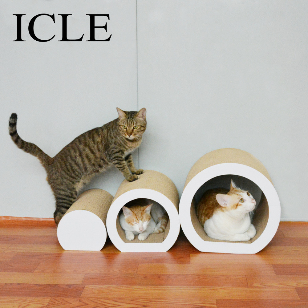 热销icle-1051--3合一隧道多功能多猫猫抓板猫使用瓦楞纸群