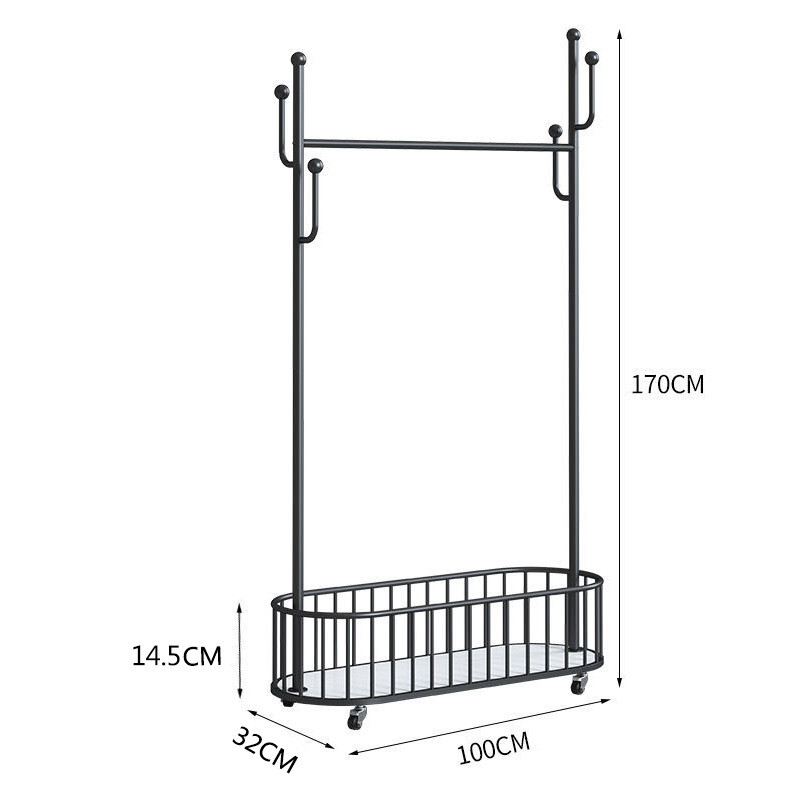 晾衣架落地折叠简易晒衣架阳台卧室挂衣架子家用室内单杆式衣帽架