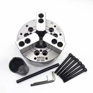 204 4寸三爪液压卡盘高精度油压动力夹头SB 台湾标准 钢体中空