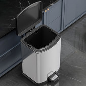 hx垃圾桶家用2022厨房新款 带 客厅大容量不锈钢脚踩商用大号脚踏式