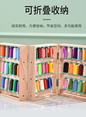实木缝纫线架放宝塔线玉线麻线水晶墙壁家用毛线挂钩式收纳线轴架